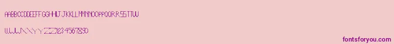 Liner34 Font – Purple Fonts on Pink Background