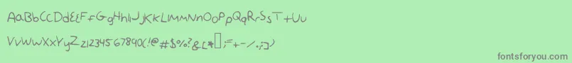 フォントLinny – 緑の背景に灰色の文字