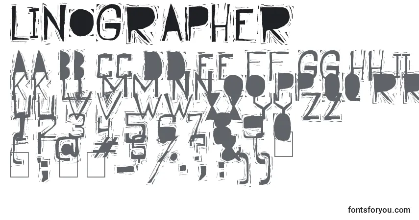 Fuente Linographer - alfabeto, números, caracteres especiales