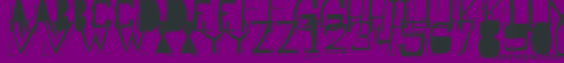 Linographer-fontti – mustat fontit violetilla taustalla