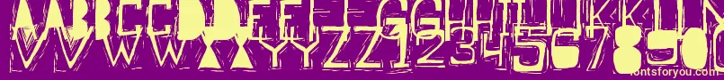 Linographer Font – Yellow Fonts on Purple Background