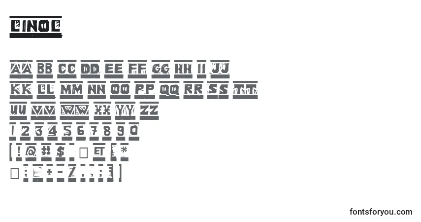 LINOL   (132639)-fontti – aakkoset, numerot, erikoismerkit