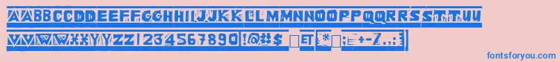 LINOL   Font – Blue Fonts on Pink Background