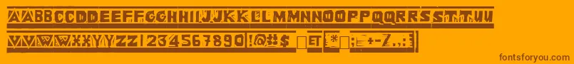 Шрифт LINOL   – коричневые шрифты на оранжевом фоне