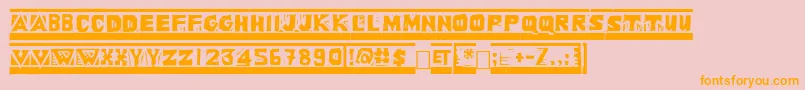 Fonte LINOL   – fontes laranjas em um fundo rosa