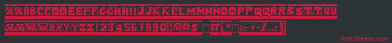フォントLINOL   – 黒い背景に赤い文字