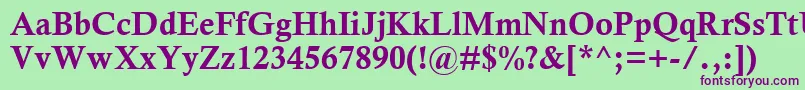 CalistoMtРџРѕР»СѓР¶РёСЂРЅС‹Р№ Font – Purple Fonts on Green Background