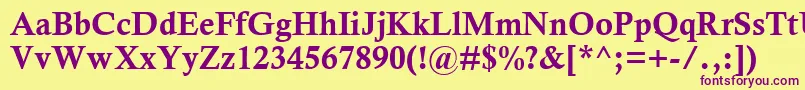 CalistoMtРџРѕР»СѓР¶РёСЂРЅС‹Р№ Font – Purple Fonts on Yellow Background