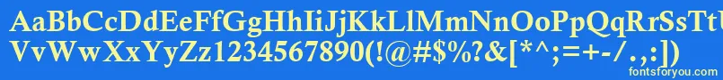 CalistoMtРџРѕР»СѓР¶РёСЂРЅС‹Р№ Font – Yellow Fonts on Blue Background