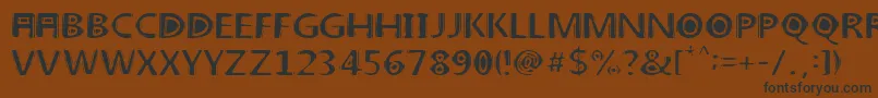 linoleum-fontti – mustat fontit ruskealla taustalla