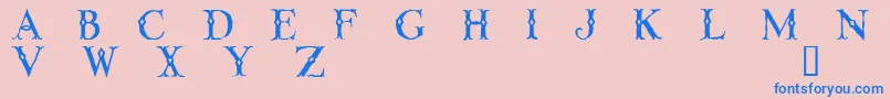 フォントLINTD    – ピンクの背景に青い文字