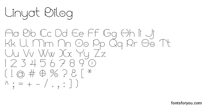 A fonte Linyat Bilog – alfabeto, números, caracteres especiais