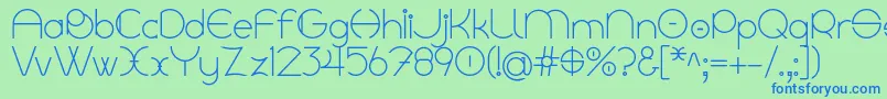 Linyat Bilog Font – Blue Fonts on Green Background