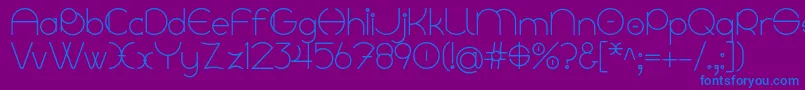 Linyat Bilog-Schriftart – Blaue Schriften auf violettem Hintergrund