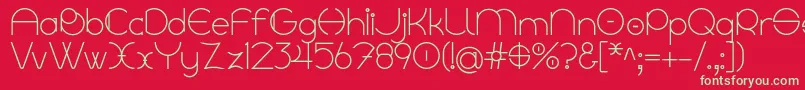 フォントLinyat Bilog – 赤い背景に緑の文字