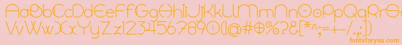 Linyat Bilog-Schriftart – Orangefarbene Schriften auf rosa Hintergrund