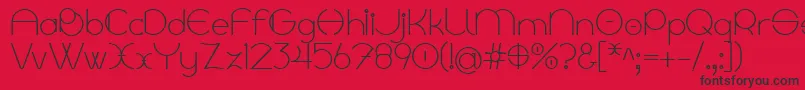 フォントLinyat Bilog – 赤い背景に黒い文字