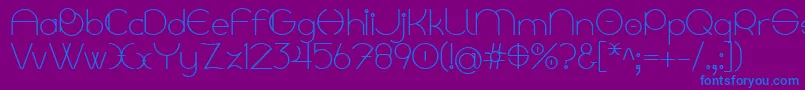 Linyat Bilog-Schriftart – Blaue Schriften auf violettem Hintergrund