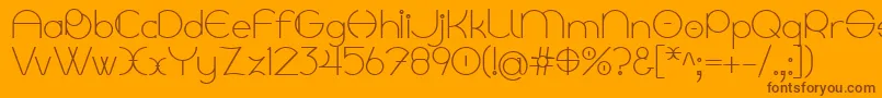 Linyat Bilog-Schriftart – Braune Schriften auf orangefarbenem Hintergrund