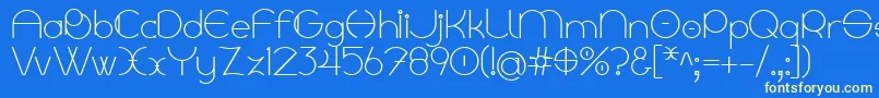 Linyat Bilog-Schriftart – Gelbe Schriften auf blauem Hintergrund