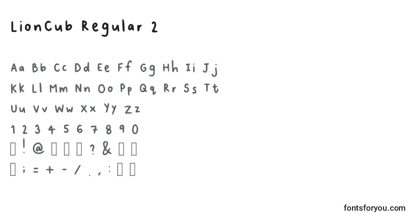 Schriftart LionCub Regular 2 – Alphabet, Zahlen, spezielle Symbole