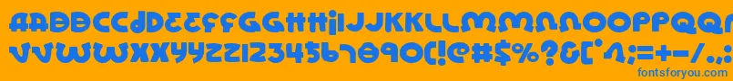 フォントlionel – オレンジの背景に青い文字