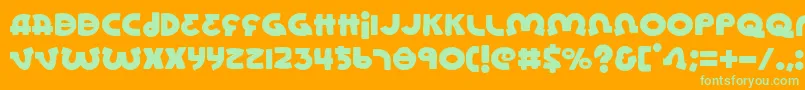 lionel Font – Green Fonts on Orange Background