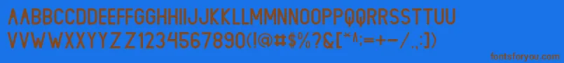 LIONELLORegular Font – Brown Fonts on Blue Background