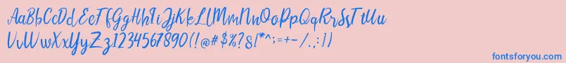 LIONELLOSCRIPTRegular Font – Blue Fonts on Pink Background