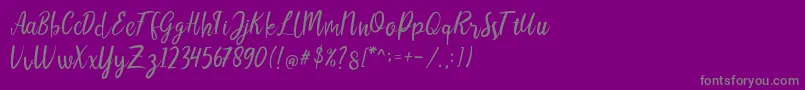 LIONELLOSCRIPTRegular-Schriftart – Graue Schriften auf violettem Hintergrund