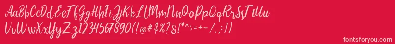LIONELLOSCRIPTRegular Font – Pink Fonts on Red Background