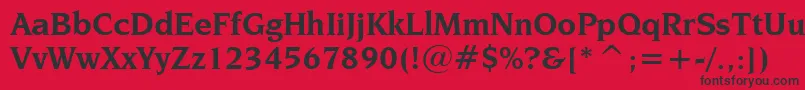 NovareseBoldBt Font – Black Fonts on Red Background