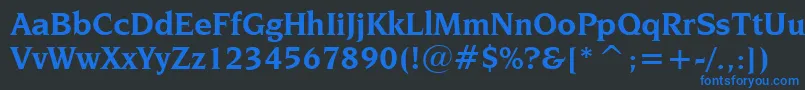 NovareseBoldBt Font – Blue Fonts on Black Background
