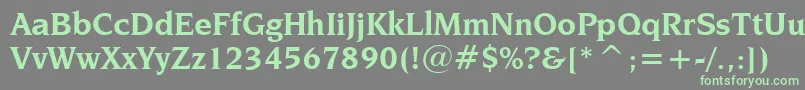 Шрифт NovareseBoldBt – зелёные шрифты на сером фоне