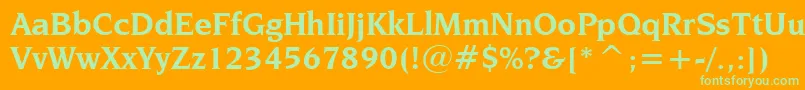 NovareseBoldBt Font – Green Fonts on Orange Background