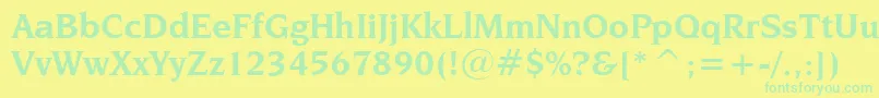 NovareseBoldBt Font – Green Fonts on Yellow Background