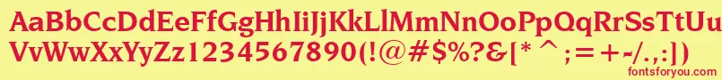 NovareseBoldBt Font – Red Fonts on Yellow Background