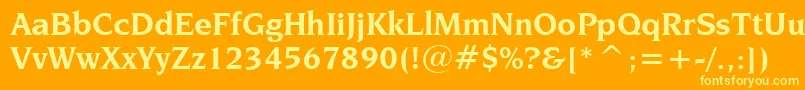 Шрифт NovareseBoldBt – жёлтые шрифты на оранжевом фоне