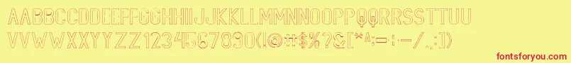 LIONELLOStroke Font – Red Fonts on Yellow Background