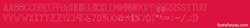 フォントLIONELLOStroke – 赤い背景に白い文字