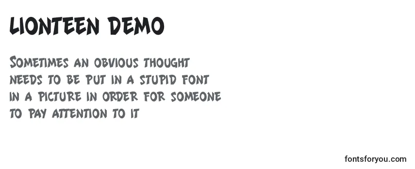Review of the LIONTEEN DEMO Font