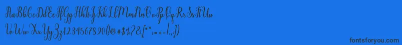 Police Liontine Script – polices noires sur fond bleu