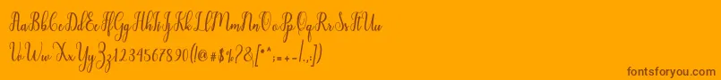 Czcionka Liontine Script – brązowe czcionki na pomarańczowym tle
