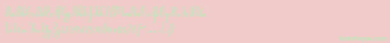 フォントLiontine Script – ピンクの背景に緑の文字