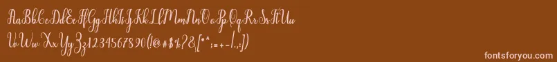 Czcionka Liontine Script – różowe czcionki na brązowym tle