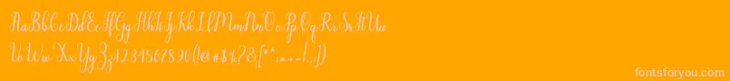 Liontine Script-Schriftart – Rosa Schriften auf orangefarbenem Hintergrund
