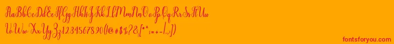 Police Liontine Script – polices rouges sur fond orange