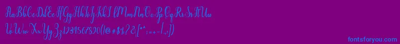 Liontine Script Font – Blue Fonts on Purple Background