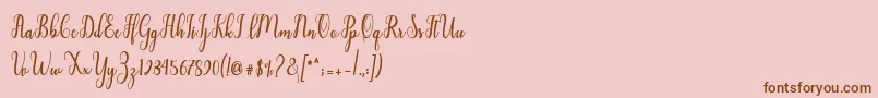 Liontine Script-Schriftart – Braune Schriften auf rosa Hintergrund