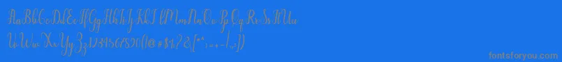 Liontine Script-Schriftart – Graue Schriften auf blauem Hintergrund